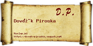 Dovák Piroska névjegykártya